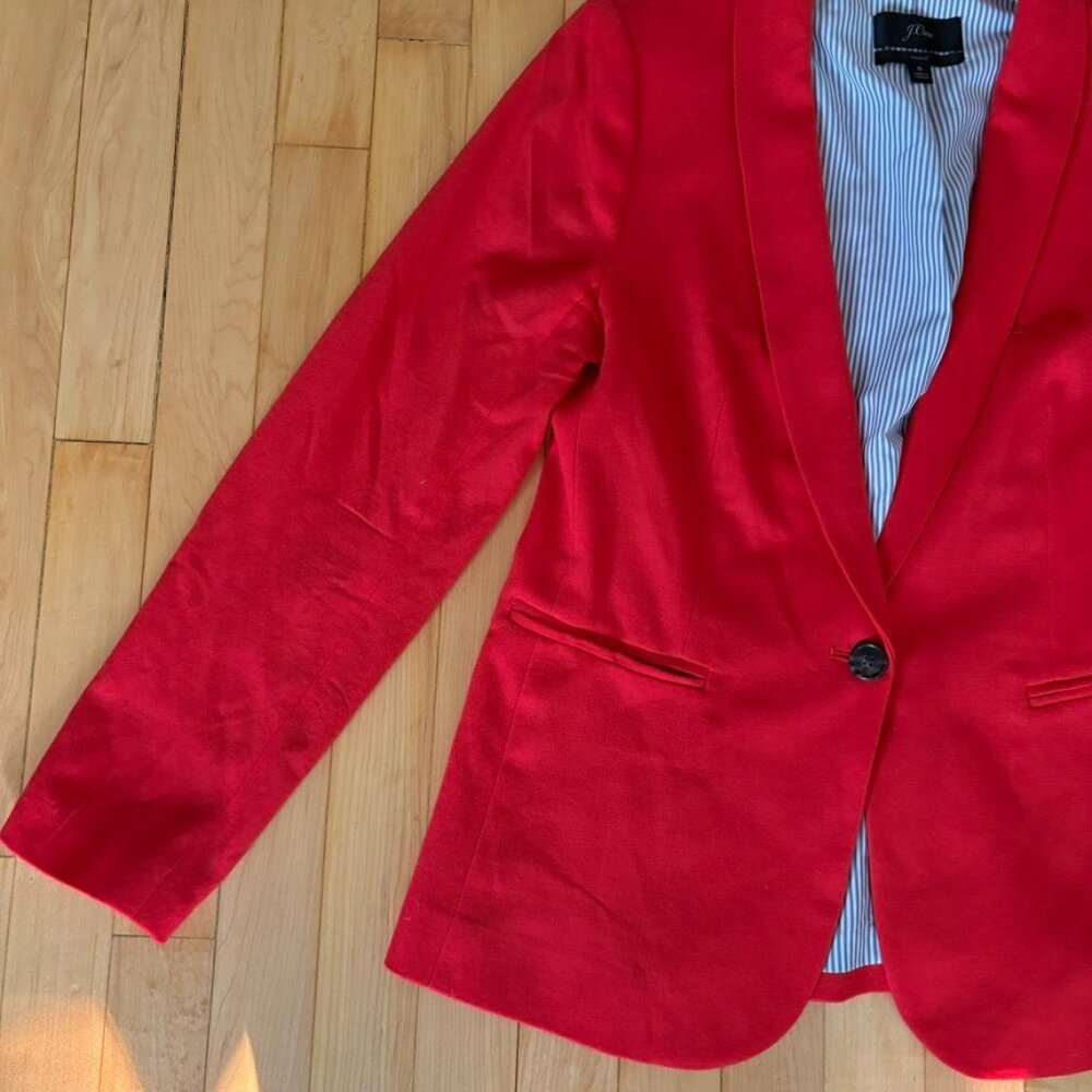 J. Crew Parke Blazer Women's 6 Red Wool blend Preppy Schoolboy Old Money Lined - Picture 4 of 14